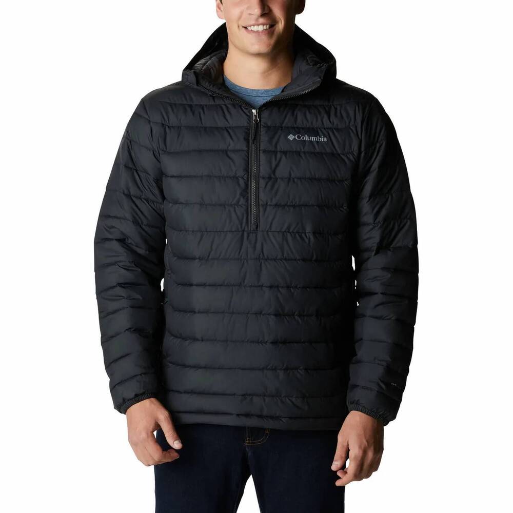 NEW COLUMBIA men's powder lite anorak jacket in black